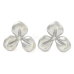 Non-Tarnish 304 Stainless Steel Stud Earrings for Women, Leaf, Stainless Steel Color, 17.5x18.5mm(EJEW-S227-35P)