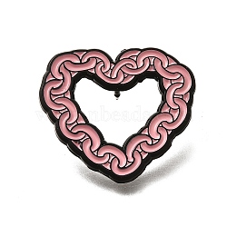 Enamel Pins, Alloy Brooches for Backpack Clothes, Heart, 26.5x28.5mm(JEWB-S036-01EB-01)