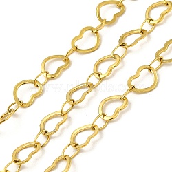 Ion Plating(IP) 304 Stainless Steel Heart Link Chains, Soldered, with Spool, Golden, 5x6.5x0.4mm(CHS-C013-04G)