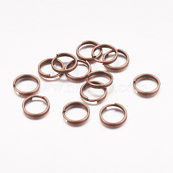 Iron Split Rings, Double Loops Jump Rings, Cadmium Free & Nickel Free & Lead Free, Red Copper, 4x1.4mm, about 3.3mm inner diameter, about 20000pcs/1000g(JRDR4mm-NF)