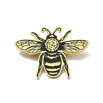 201 Stainless Steel Brooches, Bees, Golden, 37x51x1.5mm, Pin: 0.6mm