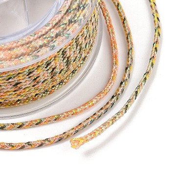 11M Braided Nylon Chinese Knot Cord, Nylon Jewelry Cord for Jewelry Making, Orange, 2mm, about 12.03 Yards(11m)/Roll