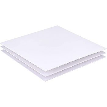 PVC Mould Plates, Rectangle, Sand Table Model Material Supplies, White, 300x300x3.2mm