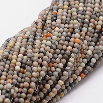 Natural Polychrome Jasper/Picasso Stone/Picasso Jasper Beads Strands, Round, 2mm, Hole: 0.5mm, about 190pcs/strand