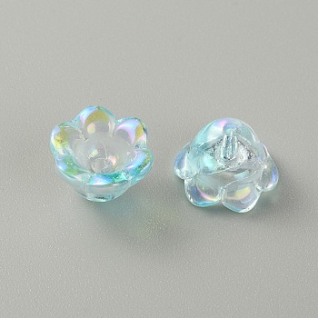 Handmade Lampwork Beads, AB Color, Lily of the Valley, Sky Blue, 12x8mm, Hole: 1.2mm