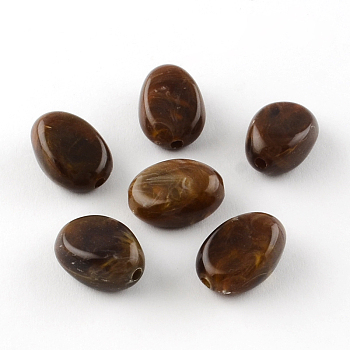 Oval Imitation Gemstone Acrylic Beads, Coconut Brown, 18x13x9.5mm, Hole: 2mm, about 310pcs/500g