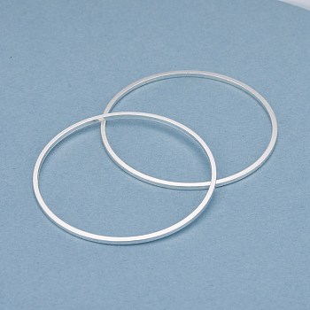Brass Linking Rings, Long-Lasting Plated, Round Ring, 925 Sterling Silver Plated, 35x1mm, Inner Diameter: 33mm