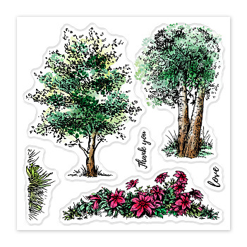 PVC Sakura Stamp, for DIY Scrapbooking, Tree, 100x100mm