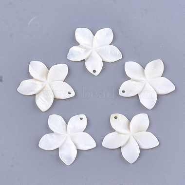 Creamy White Flower Freshwater Shell Pendants