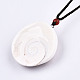 Natural Shell Fossil Pendant Necklaces(NJEW-S421-003)-4