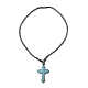 Synthetic Non-Magnetic Hematite Cross Pendant Necklaces for Women Men(NJEW-E097-01)-3