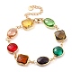 Colorful Glass Link Chain Bracelets(BJEW-B075-03)-1