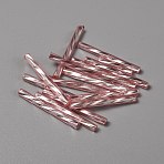 Silver Lined Glass Twist Bugle Beads, Round Hole, Light Coral, 25~27x3mm, Hole: 1mm, 100pcs/bag(GLAA-WH0039-11D)