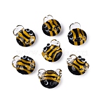Handmade Lampwork Beads, Bees, Yellow, 13~14x15~18x12~13mm, Hole: 1.4~1.8mm(LAMP-Q039-16)