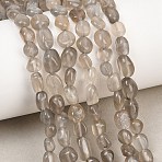 Natural Grey Moonstone Beads Strands, Nuggets, Tumbled Stone, 6~12x6~7x3.5~6mm, Hole: 0.8mm, about 56pcs/strand, 15.35~15.55''(39~39.5cm)(G-G464-A02-01)