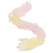 Transparent Painted Glass Beads Strands, Faceted, Rondelle, Colorful, 6x5mm, Hole: 1mm, about 80pcs/strand, 16.54''(42cm)(DGLA-A034-T6mm-A25)