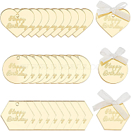 BENECREAT Birthday Decoration Kits, Including Single Face Satin Ribbon, Transparent Acrylic Pendants, Gold(DIY-BC0005-21)