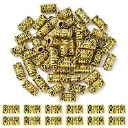 Tibetan Style Alloy Beads, Lead Free & Cadmium Free, Column, Antique Golden, 12x6mm, Hole: 3.5mm(PALLOY-YW0001-77)
