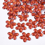 Plastic Cabochons, Flower, Red, 9x9.5x1.5mm, about 5000pcs/bag(KY-T012-01J)