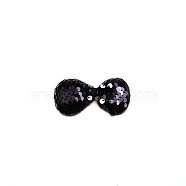 Bowknot Cloth Costume Accessories, with Sequins/ Paillettes, Hair Findings Accessories, Blue, 77x40x12mm(DIY-WH0308-42A)
