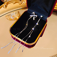 Imitation Pearl Tassel Dangle Earrings, Mixed Shape(DX8372-10)