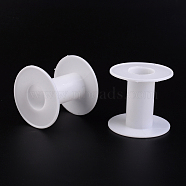 Plastic Empty Spools for Wire, Thread Bobbins, White, Bobbin: 28x58mm, Backplane: 64x2.5mm, Hole: 25.5mm(TOOL-64D)