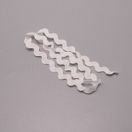 Polypropylene Fiber Ribbons, Wave Shape, Garment Accessories, White, 3/8 inch(10mm)(SRIB-WH0010-02B)