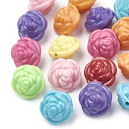 Opaque Acrylic Beads, Flower, Mixed Color, 13.5x13.5x11mm, Hole: 1.5mm, about 499pcs/320g(MACR-S296-12)