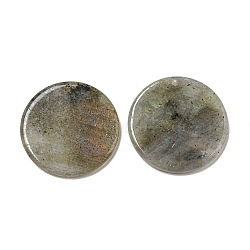 Natural Labradorite Pendants, Flat Round Charms, 29.5~30x3mm, Hole: 1.6mm(G-B071-01B)