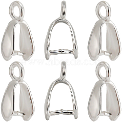 6Pcs 925 Sterling Silver Pendant Bails, Ice Pick & Pinch Bails, with S925 Stamp, Silver, 9x5x3mm, Hole: 1.5mm, Pin: 0.8mm(STER-SC0001-30)