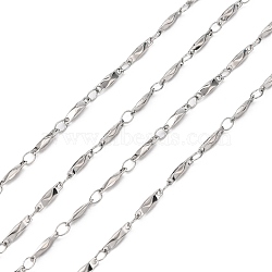 3.28 Feet 304 Stainless Steel Bar Link Chains, Decorative Chains, Soldered, Stainless Steel Color, 2x1.5mm(X-CHS-K001-76)