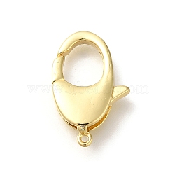 Rack Plating Brass Spring Gate Rings, Long-Lasting Plated, Lead Free & Cadmium Free, Real 18K Gold Plated, 21.5x13.5x5mm, Hole: 1mm(KK-Z086-53G-06)