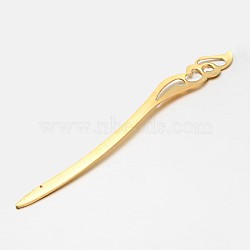 Iron Hair Stick Findings, Golden, 150x15x2mm(X-OHAR-F001-04G)