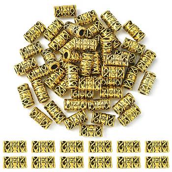 Tibetan Style Alloy Beads, Lead Free & Cadmium Free, Column, Antique Golden, 12x6mm, Hole: 3.5mm
