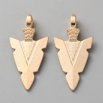 Alloy Pendants, Arrow, Light Gold, 30.5x15x3mm, Hole: 2.8mm