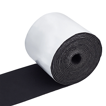 Self-adhesive Felt Fabric, DIY Crafts, Black, 14x0.3cm, about 6m/roll