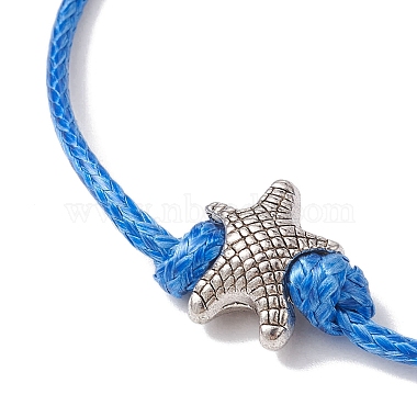 5шт. 5 набор браслетов из плетеного шнура из антикварного серебряного сплава(BJEW-JB10124)-4