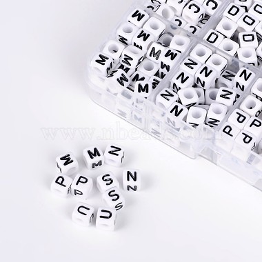 1 Box Acrylic Horizontal Hole Letter Beads(SACR-X0011-B)-2