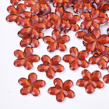 10mm Red Flower Plastic Cabochons