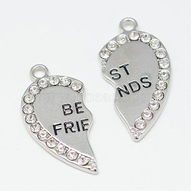 Heart Alloy Rhinestone Split Pendants(TIBEP-S293-061P-FF)-2