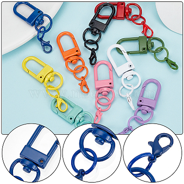 WADORN 3 Sets Spray Painted Alloy Swivel Snap Hooks Clasps(KEYC-WR0001-36)-3