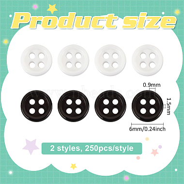 500Pcs 2 Colors Nylon Buttons(BUTT-FG0001-21)-2