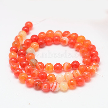Natural Striped Agate/Banded Agate Bead Strands(X-G-K155-A-6mm-05)-2