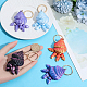5Pcs 5 Colors Alloy Pendant Keychains(KEYC-SP0001-66)-3