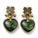 Green Glass Dangle Stud Earrings(EJEW-F323-02B)-1
