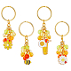 1 Set Flower/Bee/Orange Juice Alloy Enamel Pendant Keychain(KEYC-FH0001-38A)-1