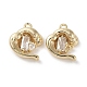 Brass Micro Pave Clear Cubic Zirconia Charms(KK-G491-30G)-1