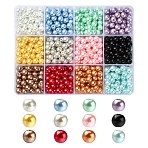 780Pcs 12 Colors Baking Paint Glass Pearl Beads, Pearlized, Round, Mixed Color, 6~7mm, Hole: 1mm, 65pcs/color(HY-YW0001-03B)