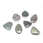 Natural Dendritic Jasper Stone Pendants, Chohua Jasper, Mixed Shape, 45~59x35~44x4.5~7.5mm, Hole: 2mm(G-T051-07)