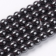 Magnetic Synthetic Hematite Beads Strands, Grade A, Round, Black, 6mm, Hole: 1mm, 15.5 inch(G-Q893-6mm)